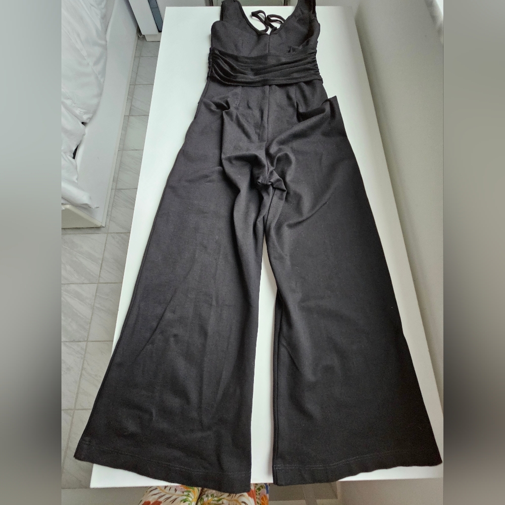Cushnie Et Ochs × Carbone 38 Black Wide Leg Wrapped Waist Cut Out Jumpsuit - Picture 8 of 15